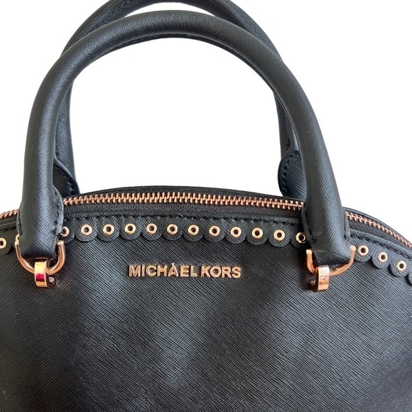 MICHAEL Kors Emmy Dome Satchel Handbag with Medium Crossgrain Leather Wallet - Picture 6 of 11